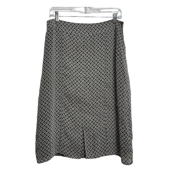 Worthington Skirt Womens Size 8 Black White Side Zip Flowy Pleated‎ Hem Lined - Picture 1 of 6